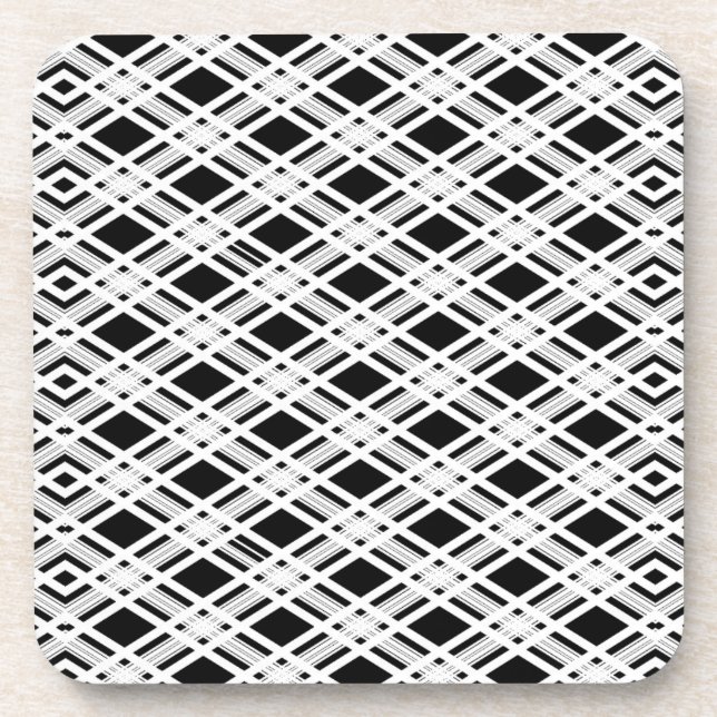Striped Plaid Pattern Coaster (Front)