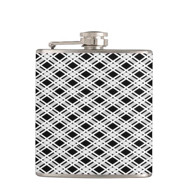 Striped Plaid Pattern Hip Flask (Front)
