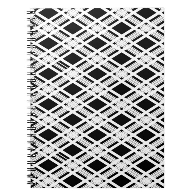 Striped Plaid Pattern Notebook (Front)