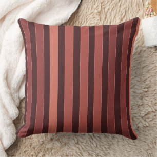 Striped plain pattern retro brown cushion