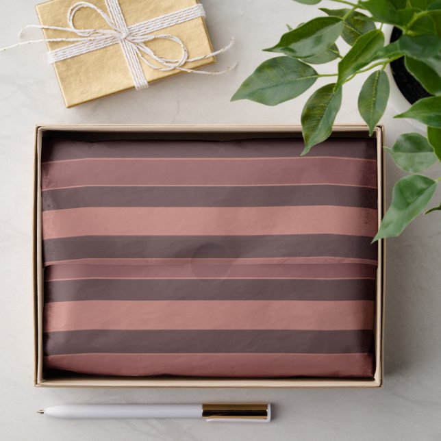 Striped plain pattern retro brown tissue paper (Gift)