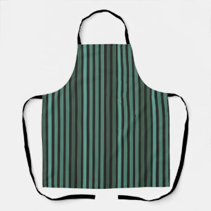 Striped plain pattern retro green apron