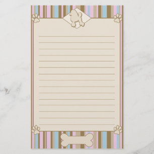 Striped Poodle Stationery