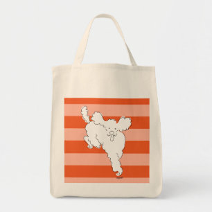 Striped Poodle Tote