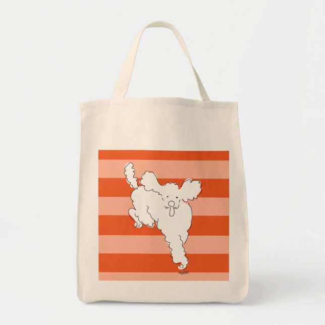 Striped Poodle Tote (Front)
