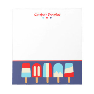 Striped Popsicles Personalized Notepad