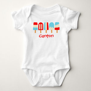 Striped Popsicles Personalized T-shirt Bodysuit