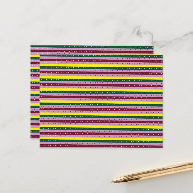 Striped Postcard | Colourful | Modern | Bold (Front/Back In Situ)