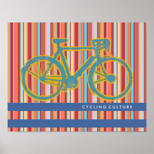 striped poster of a bicycle (Front)