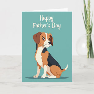 Striped Pup Happy Fathers Day Card