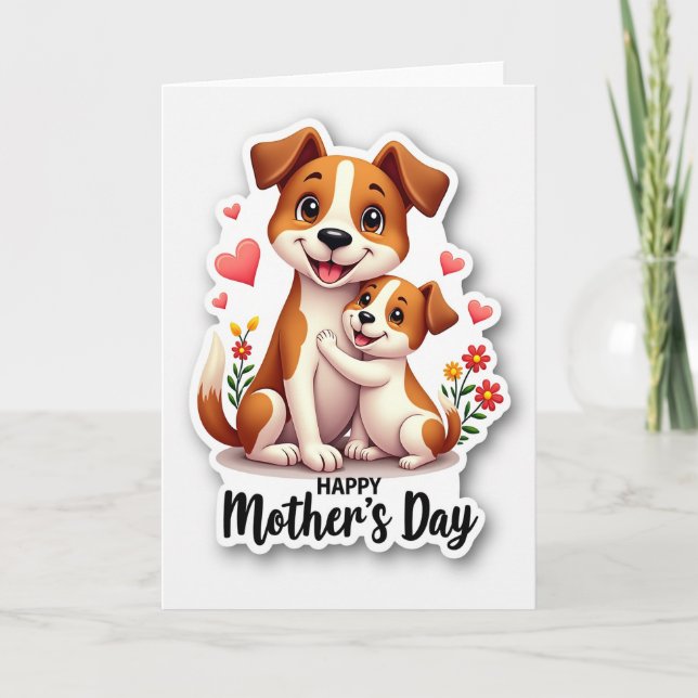 Striped Puppy Affection Card (Front)