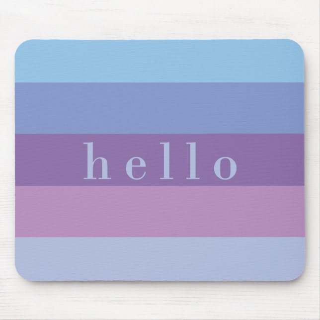 Striped Purple and Blue Palette | Hello Mouse Pad (Front)