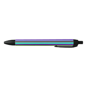 Striped Purple, Aqua, & Chartreuse Pen