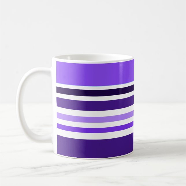 Striped Purple Coffee Mug (Left)