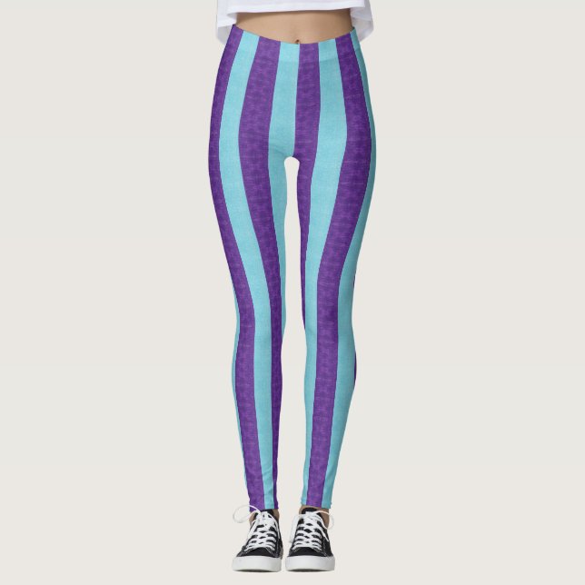 Striped purple leggings (Front)