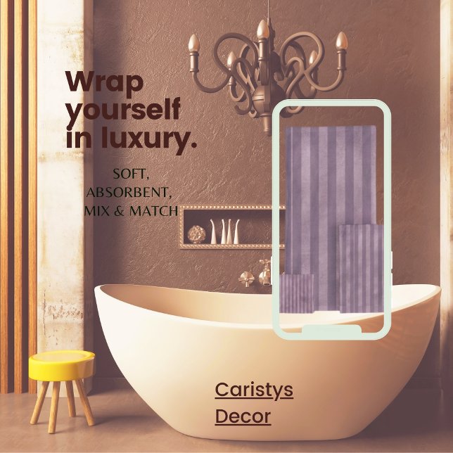 Striped Purple Mauve  Bath Towel Set (Creator Uploaded)