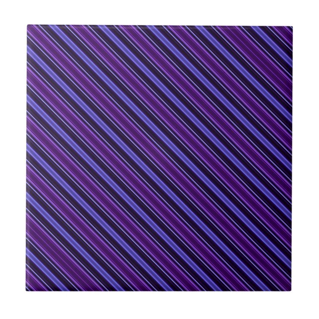 Striped Purples Ceramic Tile (Front)