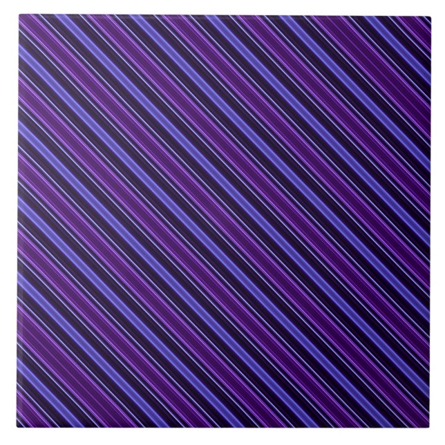 Striped Purples Ceramic Tile (Front)