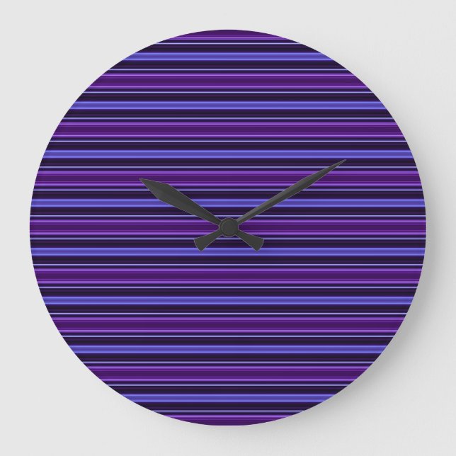 Striped Purples Large Clock (Front)