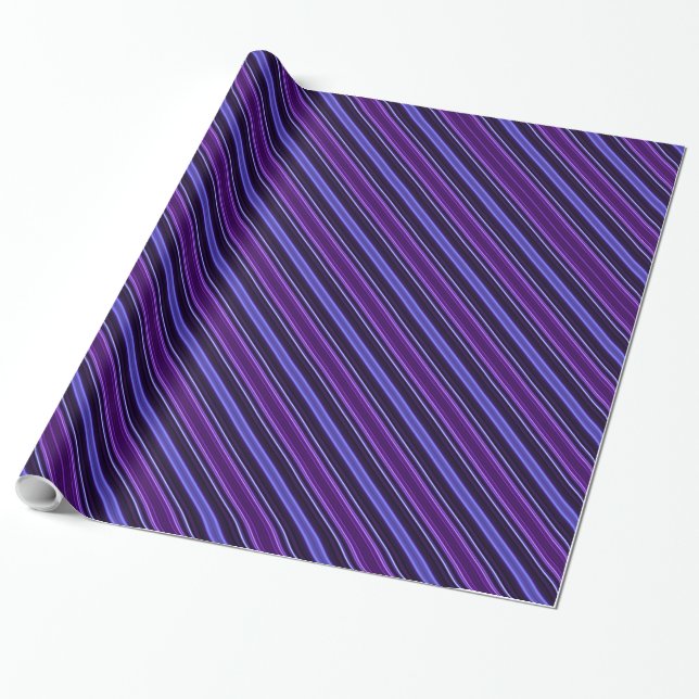 Striped Purples Wrapping Paper (Unrolled)