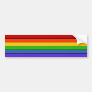 Striped Rainbow Bumper Sticker