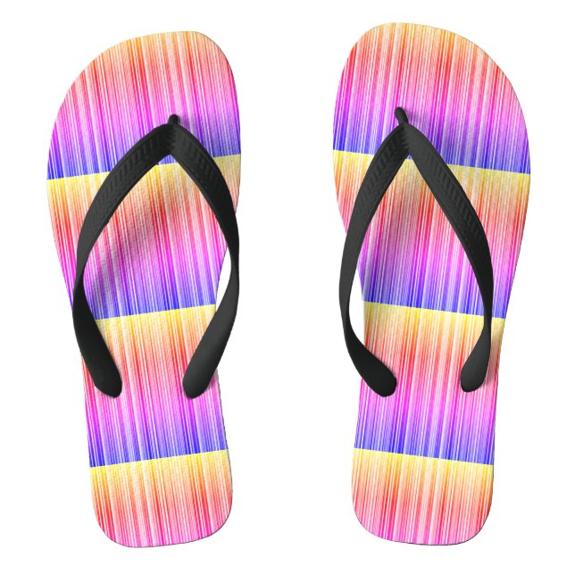 Striped rainbow colors thongs (Footbed)