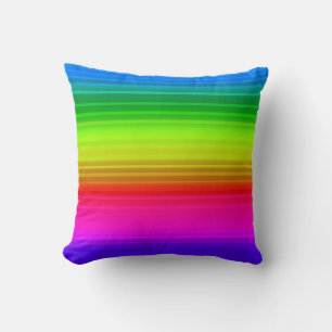 Striped rainbow cushion