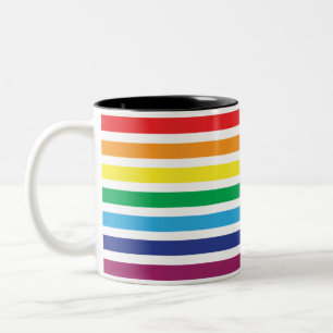 Striped rainbow flag coffee mug