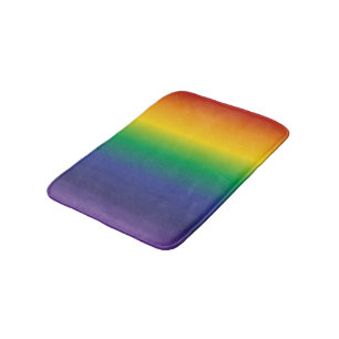Striped Rainbow Gradient Bath Mat