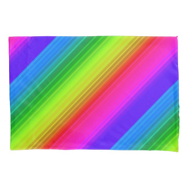 Striped rainbow pillowcase (Front)