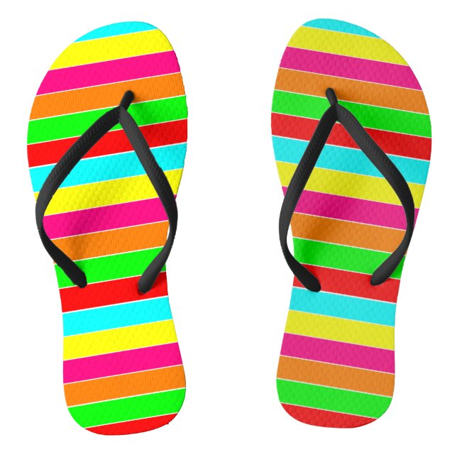 "Striped Rainbow"  Thongs (Footbed)