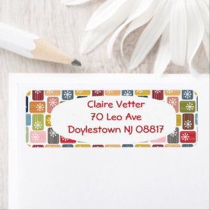 Striped Rectangles  Return Address Label