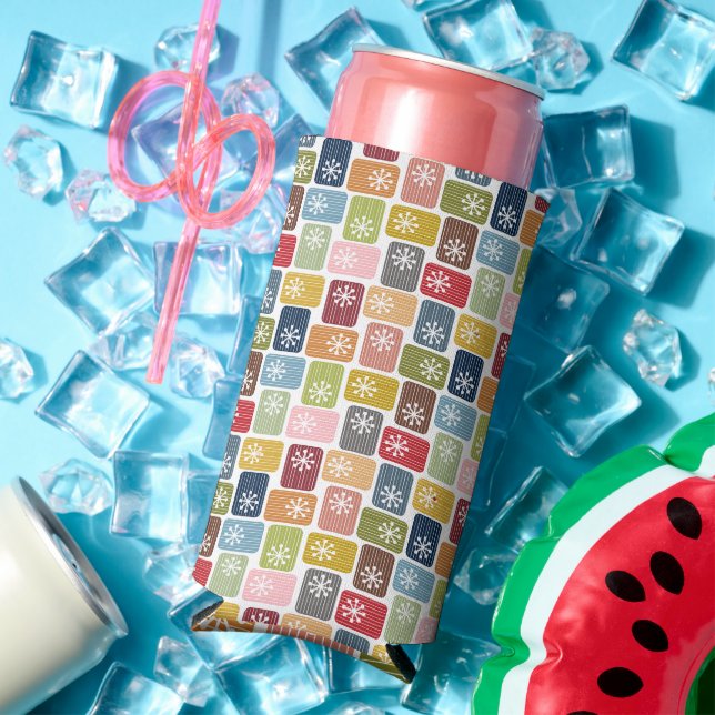 Striped Rectangles  Seltzer Can Cooler (In Situ Summer)