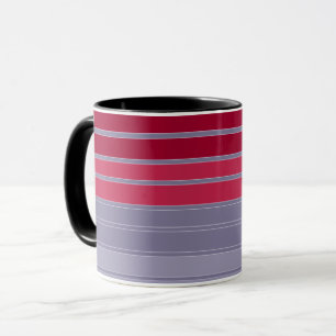 Striped red and grey simple pattern  mug