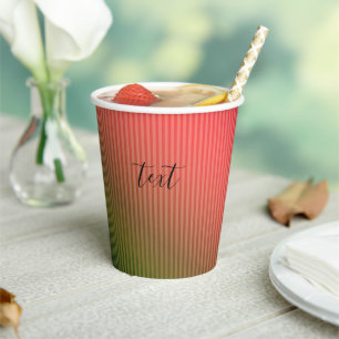 Striped, red , green , gradient   paper cups
