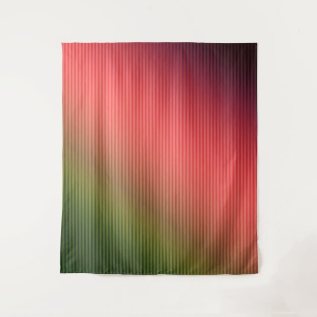Striped, red , green , gradient   tapestry (Front)