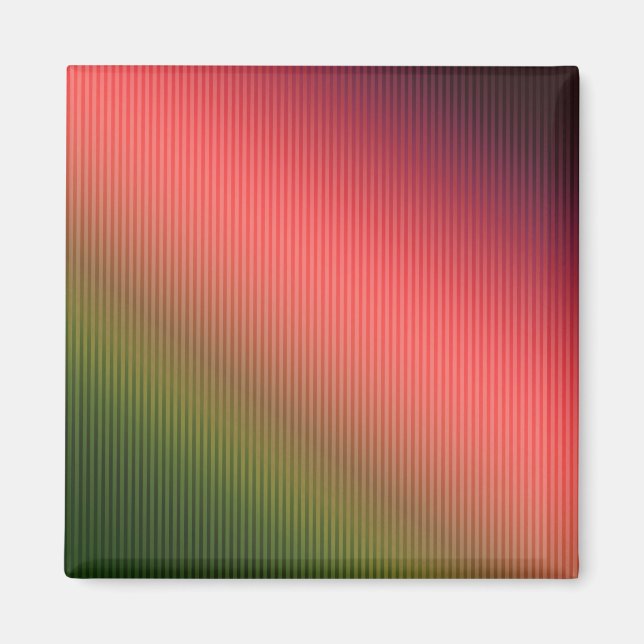Striped, red , green , gradient  throw pillow magnet (Front)