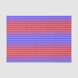 Striped red white blue tissue paper