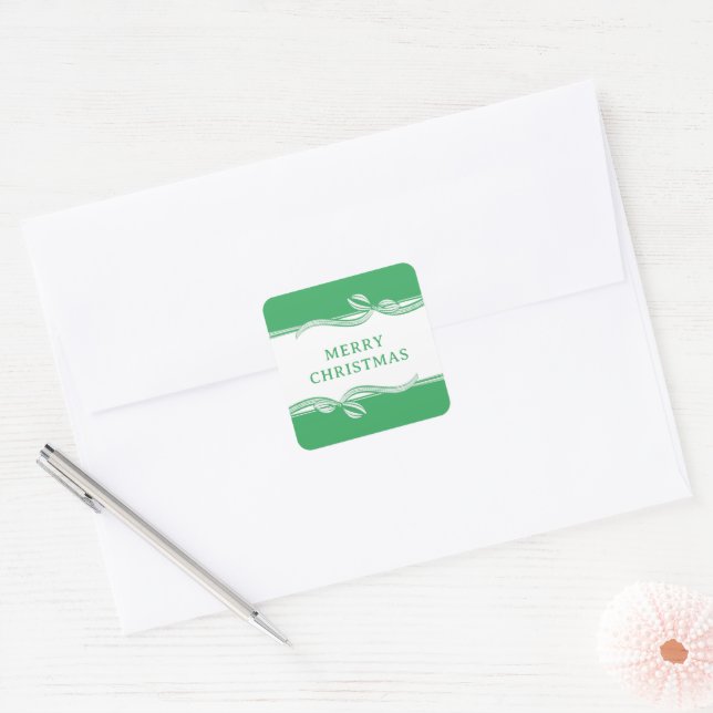 Striped Ribbon Square Sticker (Envelope)