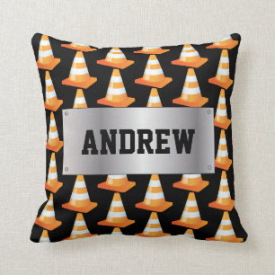 Striped Road Traffic Cone Funny Construction Cushion