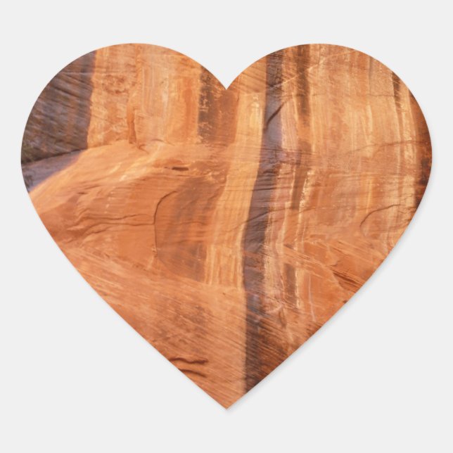 Striped Rock of Double Arch Alcove II at Zion Heart Sticker (Front)