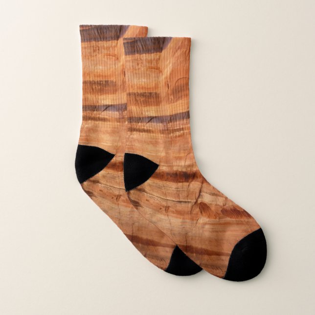 Striped Rock of Double Arch Alcove II at Zion Socks (Pair)