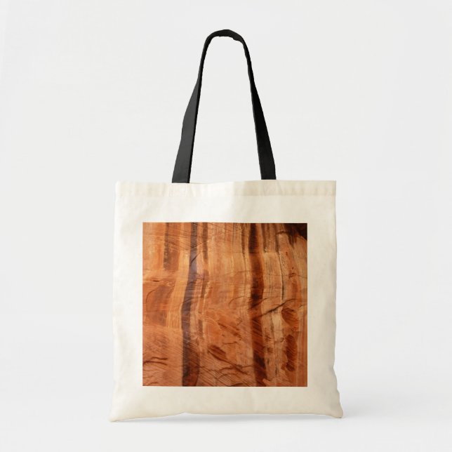Striped Rock of Double Arch Alcove II at Zion Tote Bag (Front)