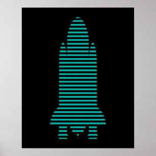 striped rocket poster