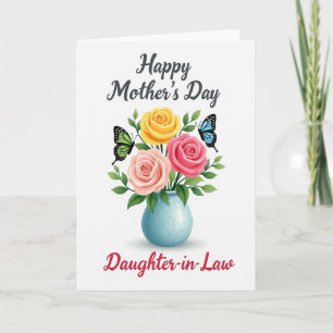 Striped Rose Daughters In Law Card