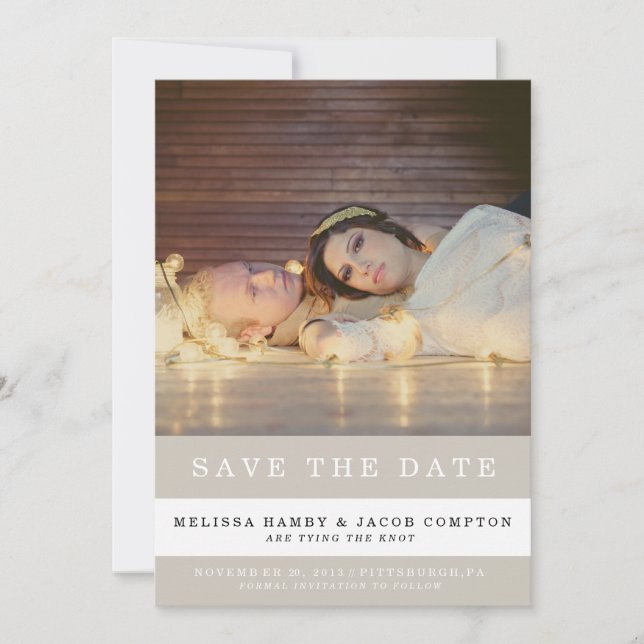 Striped Save the Date Announcement (Front)