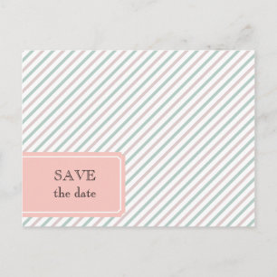 striped save the date postcard