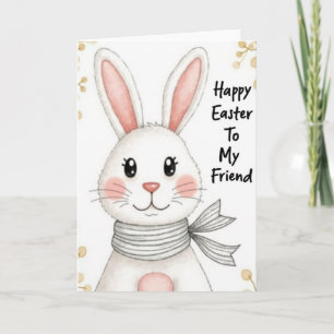 Striped Scarf Rabbit Card