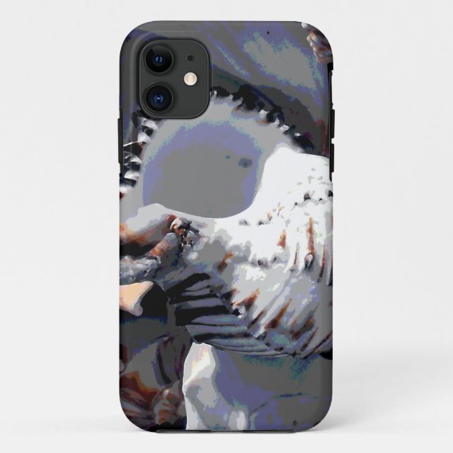 Striped Sea Shell Case-Mate iPhone Case (Back)