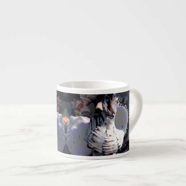 Striped Sea Shell Espresso Cup (Front Right)